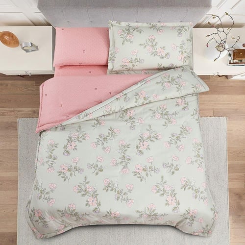 مفرش صيفي مفرد ونص 4 قطع - ليتون - أخضر فاتح - زهر...