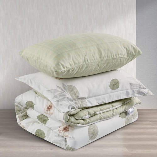 مفرش صيفي مفرد ونص 4 قطع - ليتون - سكري - أخضر