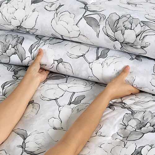 مفرش صيفي مزدوج وجهين ٧ قطع - اوركا - رصاصي - رماد...