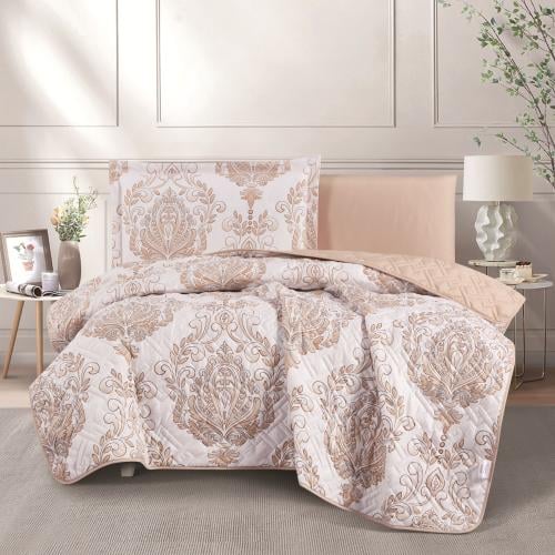 مفرش صيفي مفرد ونص حشوة مضغوطه 4 قطع - افروديت - ك...