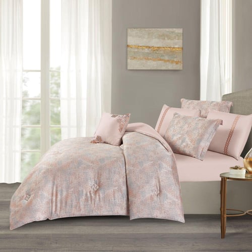 مفرش صيفي كوين تنسيل قطن 300 غرزة + مخدة هدية