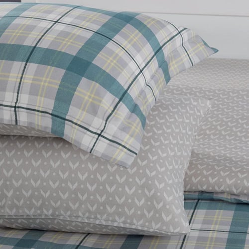 مفرش صيفي مفرد ونص 4 قطع - ليتون - رصاصي - اخضر