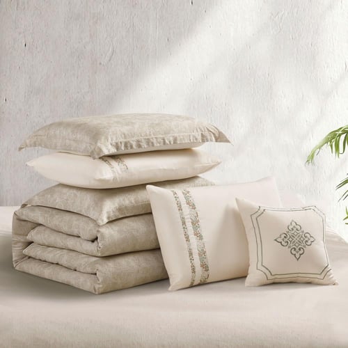 مفرش صيفي مزدوج تنسيل قطن 300 غرزة + مخدة هدية