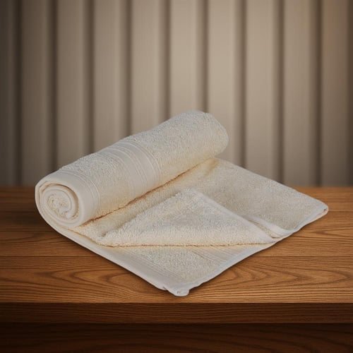 منشفة قطن - فيوريتا - مقاس صغير - 90*50 - كريمي