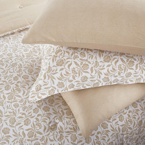 مفرش قطن صيفي مزدوج 8 قطع - زافيرا - كريمي - بيج