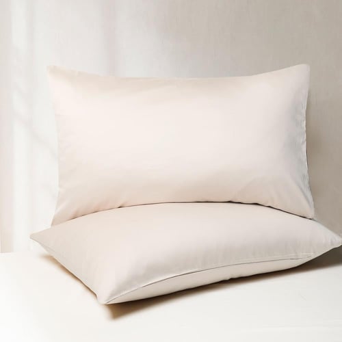 طقم بيت مخدة قطن 300غرزة 2 قطعة - داليسا - بيج فات...