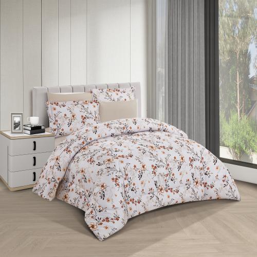 مفرش صيفي مفرد ونص 4 قطع - غاردينا -رصاصي فاتح - ب...