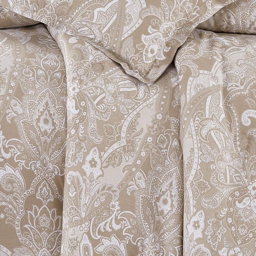 مفرش قطن صيفي مزدوج 8 قطع - افاليون -بيج