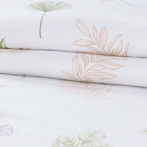 مفرش صيفي مفرد ونص 4 قطع - ليتون - أبيض - برتقالي