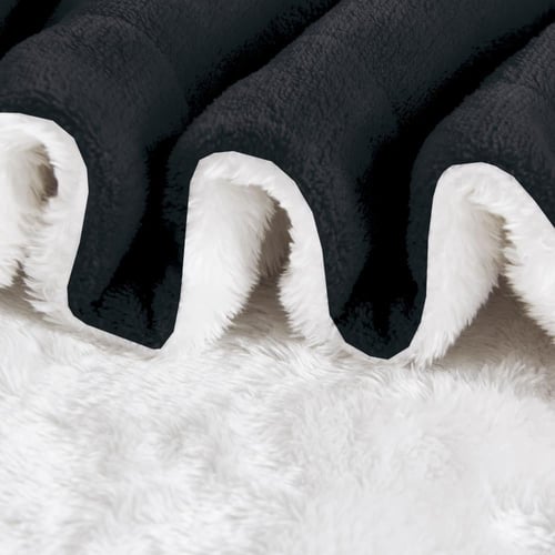 بطانية مخمل وفرو ماريو 200 × 230 - اسود