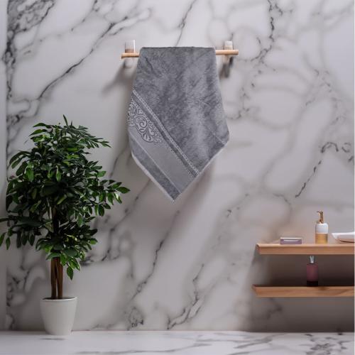 منشفة قطن أنيسكا مقاس 70*140 - رمادي