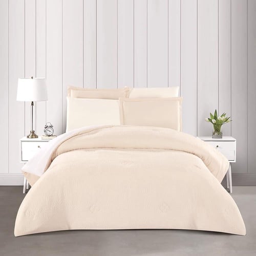 مفرش شتوي مخمل فرو محفور مفرد ونص 4 قطع - ليدورا -...