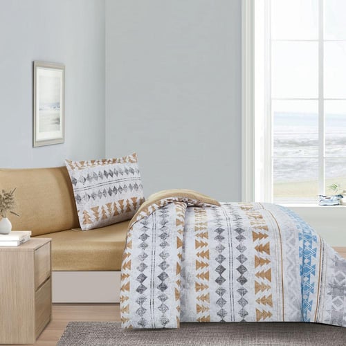 مفرش صيفي مفرد ونص 4 قطع - ليتون - رصاصي - بيج غام...