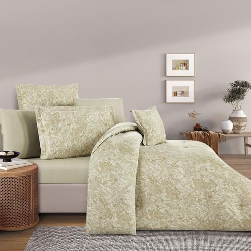 مفرش قطن صيفي مزدوج 8 قطع - افاليون - اخضر