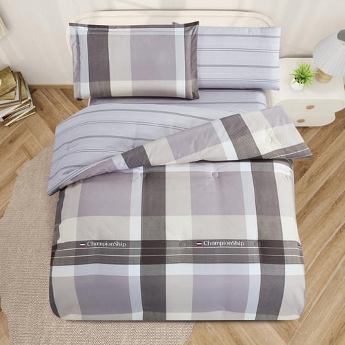 مفرش صيفي مفرد ونص 4 قطع - ليتون - رمادي - بيج -رص...