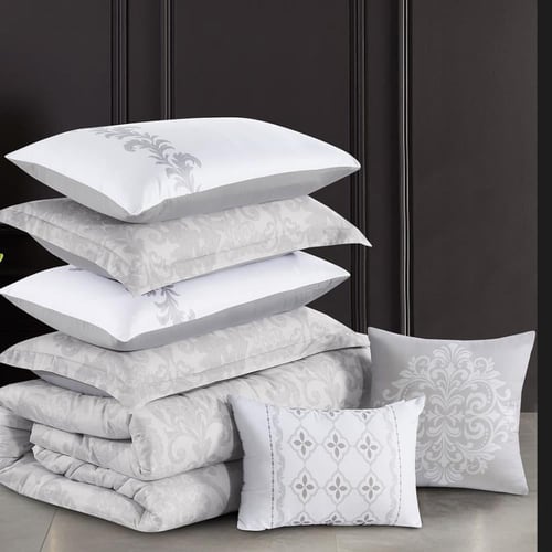 مفرش قطن عالي النعومة مزدوج 300 غرزه 8 قطع - ايليو...