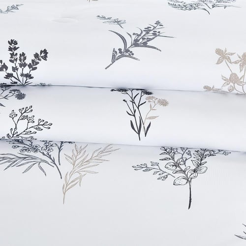 مفرش صيفي مزدوج وجهين ٧ قطع - اوركا - ابيض - رمادي