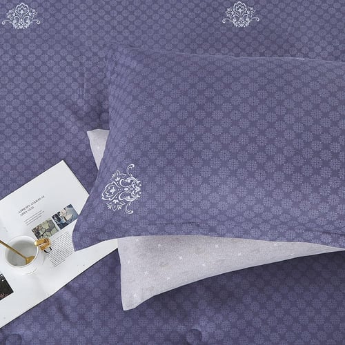 مفرش صيفي مفرد ونص 4 قطع - ليتشي - رمادي غامق - رص...