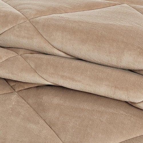 مفرش شتوي مزدوج مخمل فرو 6 قطع - جوانا -بيج