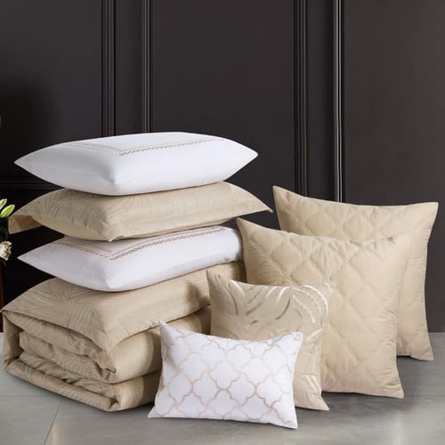 مفرش صيفي فاخر مزدوج جاكار مطرز 12 قطعة – كاسيانا...