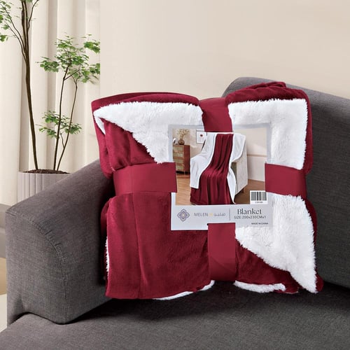 بطانية مخمل وفرو ماريو 200 × 230 - احمر