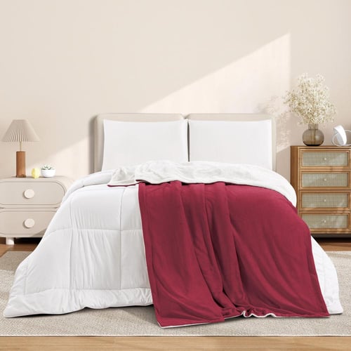 بطانية مخمل وفرو ماريو 200 × 230 - احمر