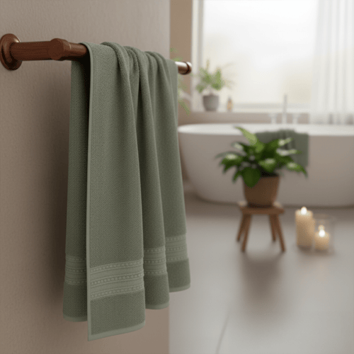 منشفة قطن - سولافين - مقاس كبير - 100*200 - اخضر