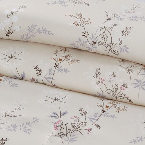 مفرش صيفي مفرد ونص 4 قطع - اديلين - بيج فاتح - زهر...