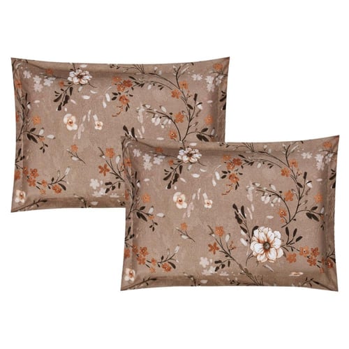 مفرش صيفي مفرد ونص 4 قطع - غاردينا -بني - بيج فاتح