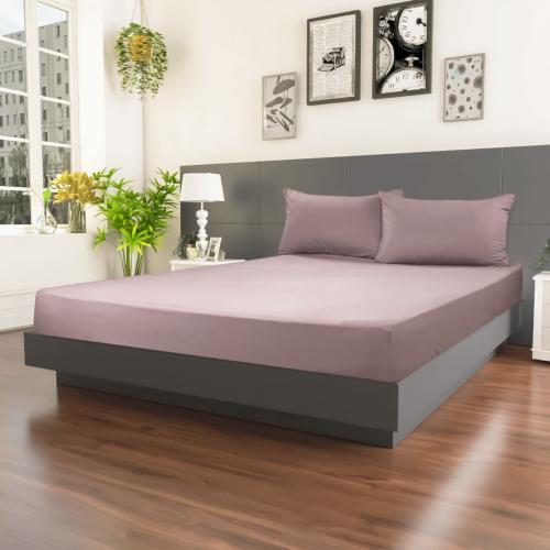 شرشف قطن مقاس كوين 3 قطع -بيج (مائل للبني )