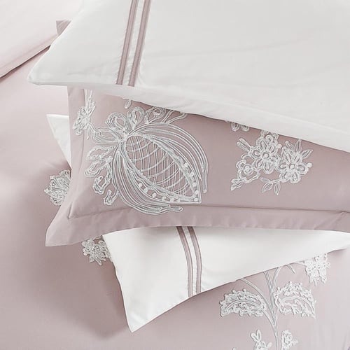 مفرش صيفي مزدوج مطرز فاخر 12 قطعة - ليوني - بيج ما...