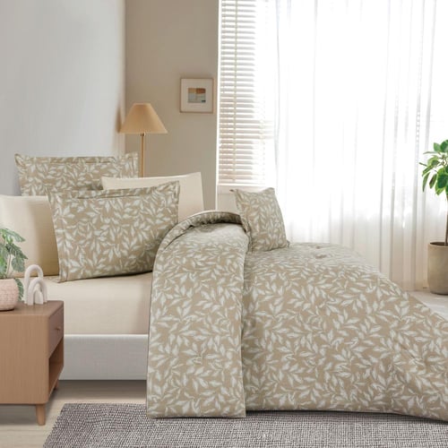 مفرش قطن صيفي مزدوج 8 قطع - زافيرا - بيج مشجر - اخ...