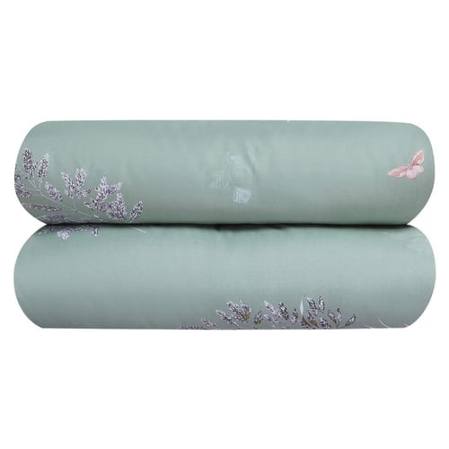 مفرش صيفي مزدوج 7 قطع - كلاودي - أخضر غامق - سماوي