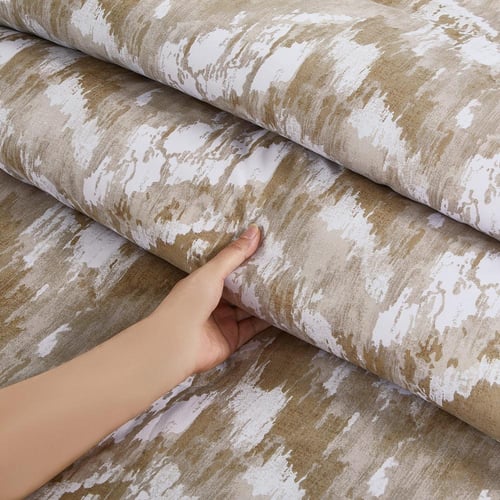 مفرش صيفي مقاس كوين وجهين ٧ قطع - ويلز - بيج غامق...