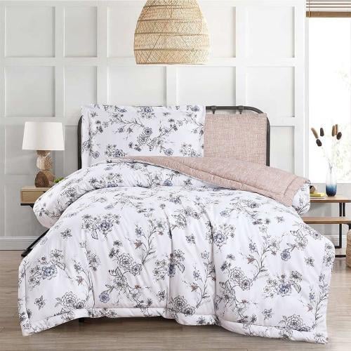 مفرش صيفي مفرد ونص 4 قطع - ليتون - أبيض - بيج