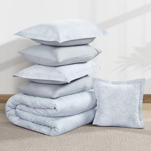 مفرش صيفي مفرد ونص وجهين 4 قطع - سيلون -رصاصي - رم...