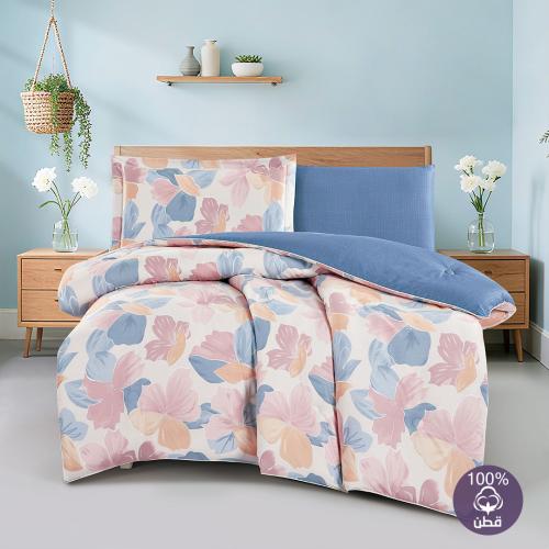 مفرش قطن صيفي مفرد ونص 4 قطع - فاليريا - كريمي - ك...