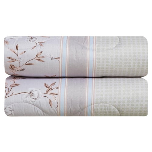 مفرش صيفي مفرد ونص 4 قطع - غاردينا -رصاصي - بيج