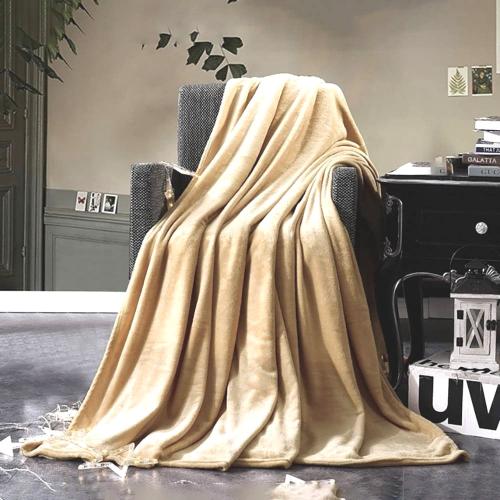 بطانية مخمل مزدوج - عسلي