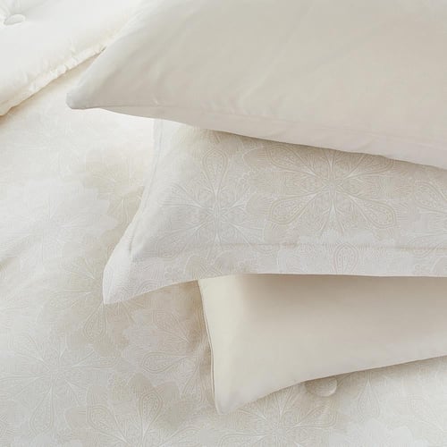 مفرش صيفي مفرد ونص وجهين 4 قطع - سيلون - بيج فاتح