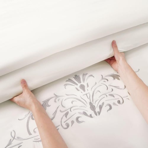 مفرش قطن مطرز حشوة متحركة صيفي مزدوج 9 قطع - لينوف...