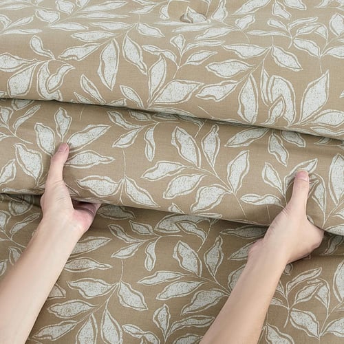 مفرش قطن صيفي مزدوج 8 قطع - زافيرا - بيج مشجر - اخ...