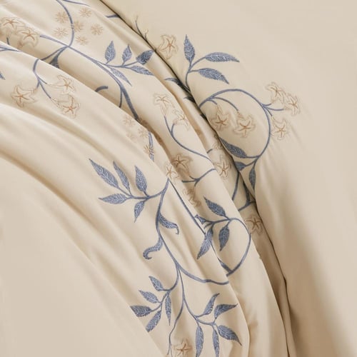 مفرش قطن مطرز حشوة متحركة صيفي مزدوج 9 قطع - لينوف...