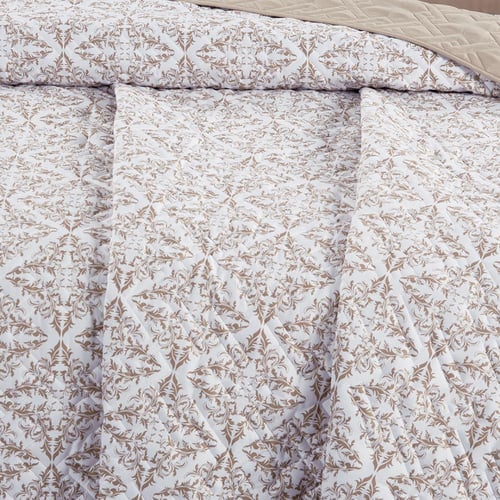 مفرش صيفي مزدوج حشوة مضغوطه 6 قطع - لونيا - ابيض -...