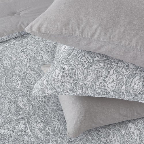 مفرش قطن صيفي مزدوج 8 قطع - افاليون -رصاصي فاتح -...