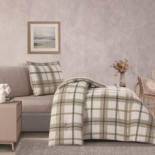 مفرش صيفي مفرد ونص 4 قطع - ليتون - بيج - بيج غامق