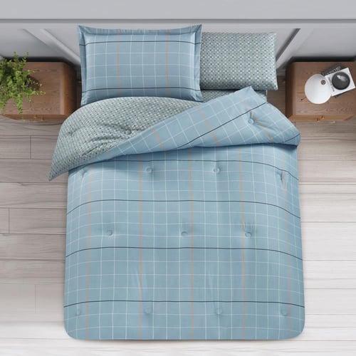 مفرش صيفي مفرد ونص 4 قطع - اليساندرا - تركوازي