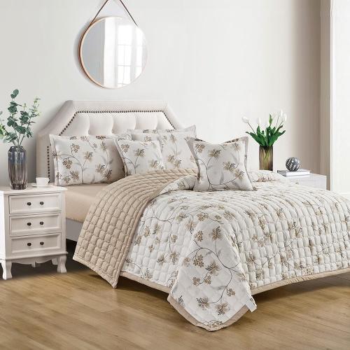 مفرش صيفي مزدوج مضغوط حشوة خفيفة 6 قطع - فاليري -...