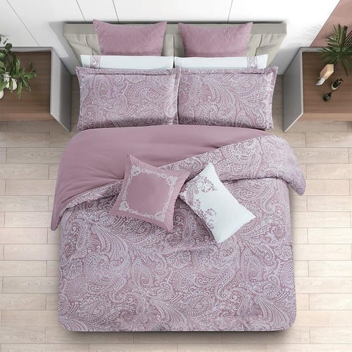 مفرش صيفي فاخر كوين جاكار مطرز 8 قطع – أورليا Aure...