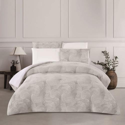 مفرش شتوي مزدوج مخمل فرو 6 قطع - اورنيلا - رصاصي -...